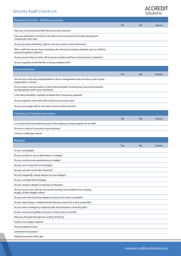 Protect Duty - Your Security Audit Check List - Accredit Solutions