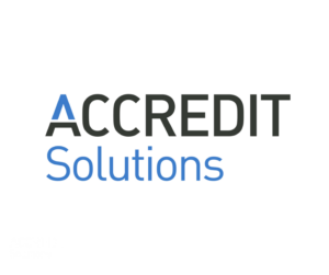 Accredit solutions logo on a white background.