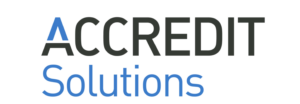 Accredit solutions logo on a white background.